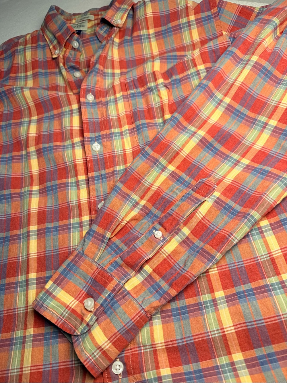 J.Crew Men’s Medium Classic Fit Plaid Shirt 100% Cotton Button Down - Picture 7 of 8
